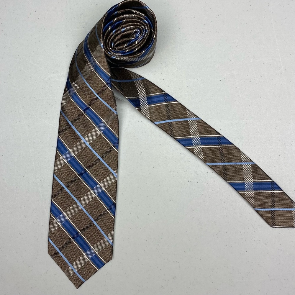 NWT Joseph & Feis Brown Tartan  *P10
